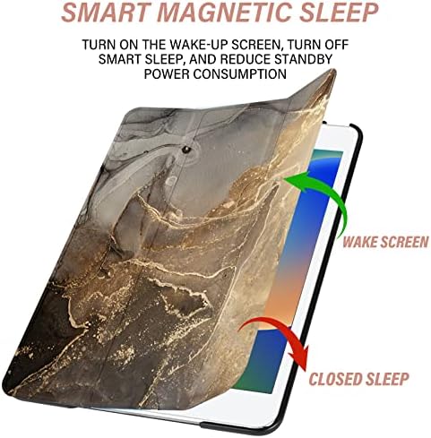 Deokke kompatibilan sa IPAD-om 9. / 8. / 7. generacije za proizvodnju s 2pcs zaštitnikom i tvrdom stražnjom iPad 10,2 inčnom kućištu, automatsko spavanje / buđenje-sivo zlatni mramor