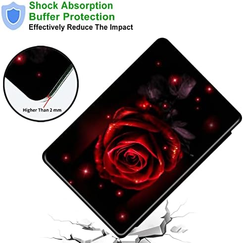 Slučaj Janenfna za Samsung Galaxy Tab A8 10,5 inča 2022, okretni štand od 360 stupnjeva PU kožna futrola sa automatskim spavanjem / buđenjem, crvena ruža