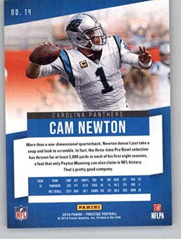 2019 Prestige NFL 14 Cam Newton Carolina Panthers Službena paninija fudbalska trgovačka kartica