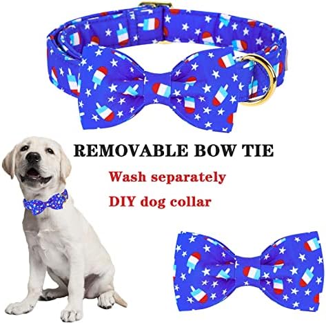 Babole kućnog ljubimca ovratnik luka kravata plava popsicle zvijezda kovratnika za pse sa sigurnosnim metalnim