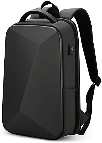 Fenruien Anti-Thefft ruksak za šljokicu 15,6 inča, proširivi tanak poslovni putnički ruksak za prijenosnog računala za muškarce, voda otporna na vodu, otporna na vodu s crnom laptopom s USB priključkom