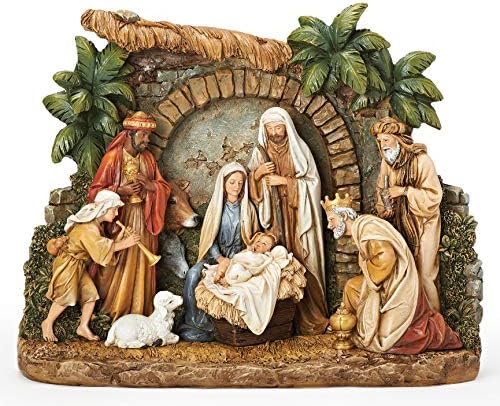 Josephov studio rimskom - rodnom likom sa fasadom, božićnom scenom sa Svetim porodicom, tri kraljeve, pastir