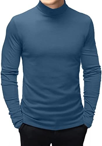 Rela Bota Muške modne T-majice mogla se rukovati turtleneck donjim tvarskim rubnim ručicama slim na dugim rukavima Slim Fit Stretch osnovni pulover
