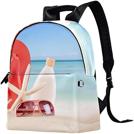 Tbouobt kožna putni ruksak lagani laptop Ležerni ruksak za žene Muškarci, Ljeto more Ocean Beach Morska