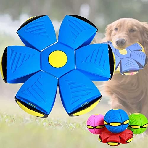 HICCVAL PET igračka leteća kugla, leteći tanjur kuglica igračka za pse, igračka psa za pse za pse mačke Porodični vanjski interaktivni igračke, kućni ljubimci leteći kuglu plavo-obični model