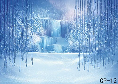 LYWYGG 7x5ft led i Snjeguljica Svijet Fotografije pozadine Božić zima Frozen Snow Ice Crystal privjesak Svijet za djecu Photo Studio rekvizite pozadina CP-12