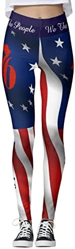Plus Size Casual Yoga pantalone za žene rastezljive pantalone za vježbanje američke zastave helanke sa visokim