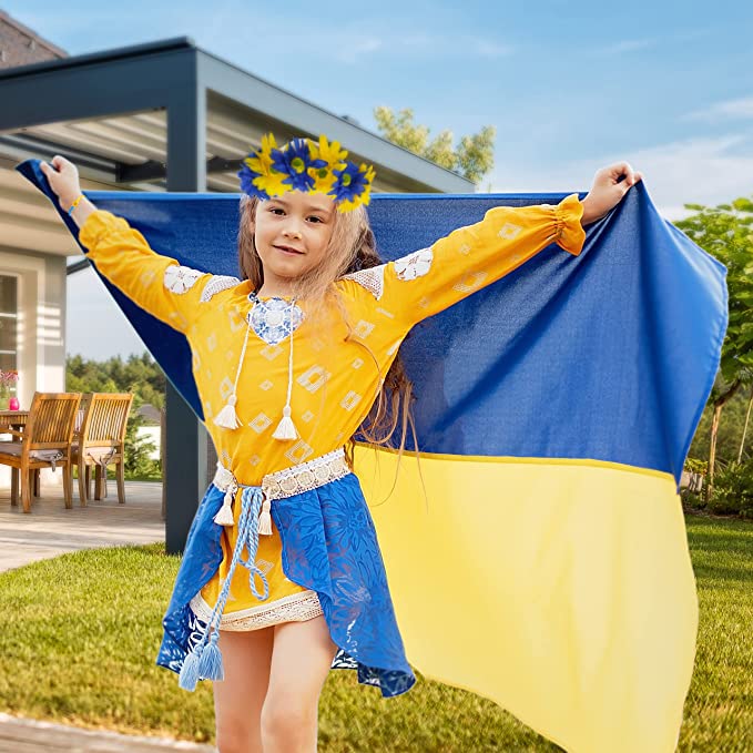 BENBIYO Ukrajina suncokretova traka za glavu za kosu vijenac za kosu cvjetni vijenac plava žuta cvjetna