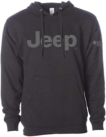 Detroit košulja Kompanija Mens Jeep® dukserice s kapuljačom s prednjim torbom crna
