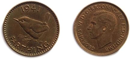 1941 GB George VI British Farhing Coin za kolekcionare / gotovo necrnuolo / au