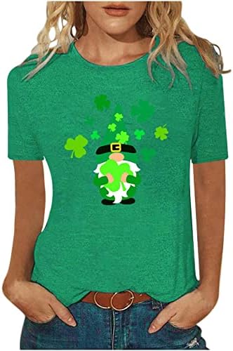 Žene St. Patrick Dan štampani T-Shirt Casual Tops okruglog vrata labave kratki rukav tunika Tops Dressy