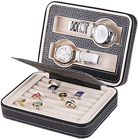 SFMZCM kutija za nakit - kutija za nakit za žene slojevite kutije za nakit - svijetla reljefna PU koža