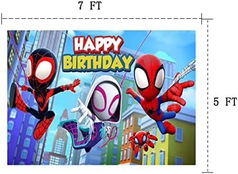 Spidey i njegovi neverovatni prijatelji pozadina, Cartoon Spider tematske fotografije Pozadine za djevojčice za djecu Happy Birthday Party Photo Background