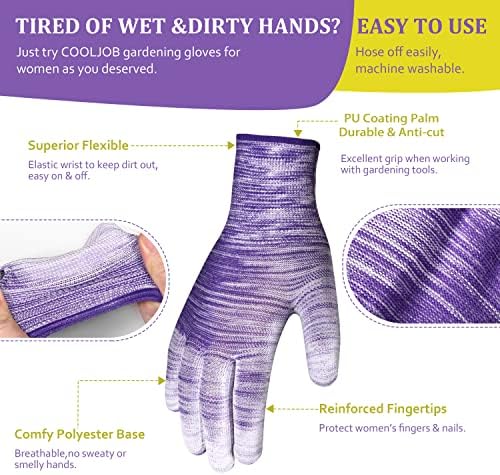 NIMALPAL 6 pari vrtlarske rukavice za žene i muškarce prozračne radne rukavice Vrtne rukavice sa super hvataljkom,