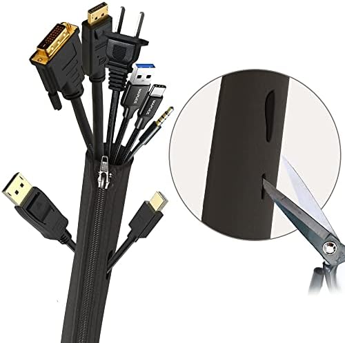 COZIHOM NEOPRENE rukav za upravljanje kablom, organizator kabela sa patentnim zatvaračem, fleksibilan poklopac