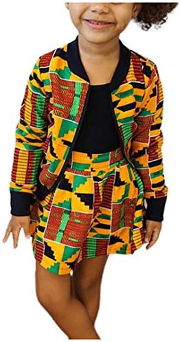 jascaela djevojke 2 komada afrički Print Outfiti boemske djevojke Sako kaput suknja Setovi odjeća za Proljeće
