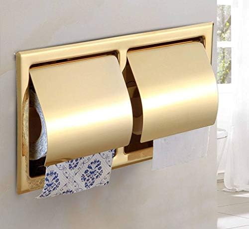 FXBZA Držač za toaletni papir, nehrđajući čelik u zidnom toaletu Držač papira Hrom ugradni toaletni držač-zlatni