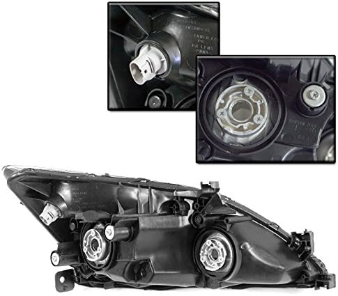 ZMAUTOPARTS zamjena farovi farovi Crna kompatibilan sa 2003-2007 Honda Accord Coupe 2dr / Sedan 4dr