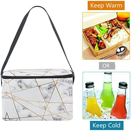 Alaza bijeli Mramor geometrijska izolirana torba za ručak kutija za hlađenje torba za višekratnu upotrebu