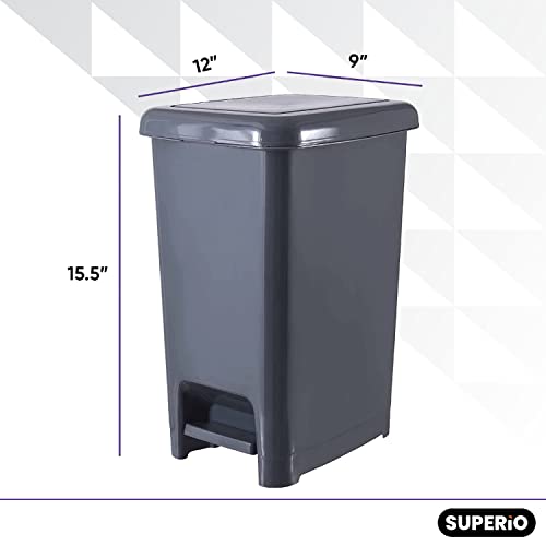 Superio tanka kanta za smeće sa nožnom pedalom – kanta za smeće od 4 galona, kanta za smeće, kanta za smeće