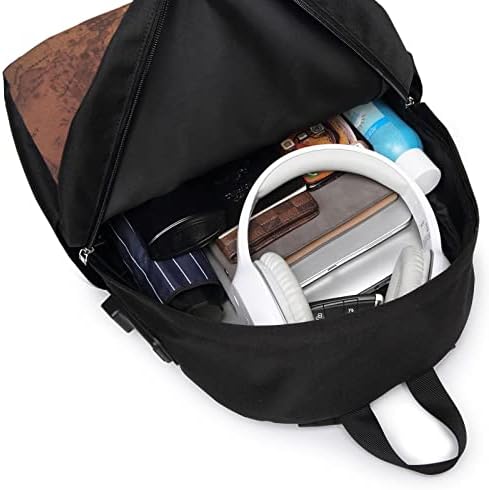 Aseelo Zakon o kompasu Navigacijski backpack ruksaci za prijenosna računala Ležerne prilike za bagere Casual bagers 17in sa USB priključkom za punjenje