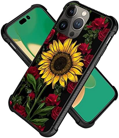 iPhone 14 Pro Max Case, suncokretoročni ruže dizajn iphone 14 pro max futrola za djevojke, anti-zapet s