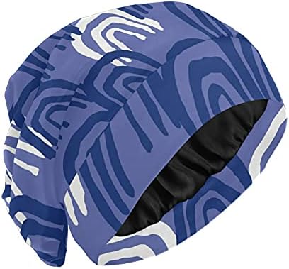 Kapa s lubanjem za spavanje Radni šešir Bonnet Beanies za žene Striped geometrijsku modernu modernu mornarsku