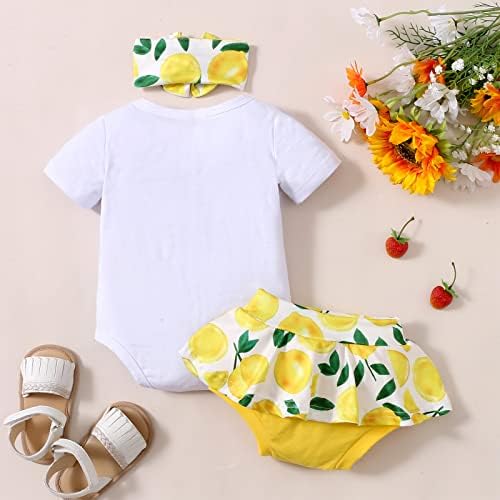 Haokaini novorođene novorođenčad za bebe djevojke Ljetne odjeće kratki rukav voće ROTMER duge pantalone s dugim pantalonama Weatmelon limun Set odjeće