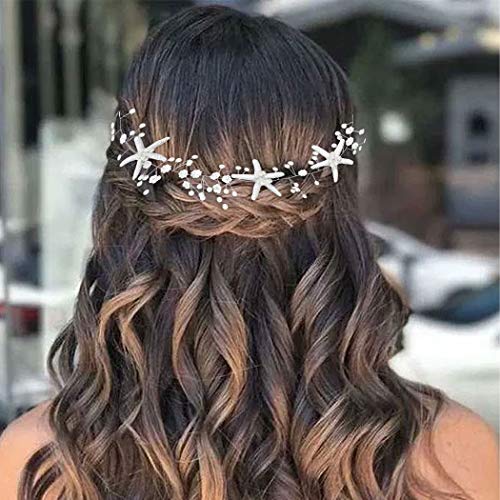 CASDRE Starfish Bride Wedding Hair Vine Pearl Bridal Headpiece plaža Wedding Hair Accessories za žene i djevojke