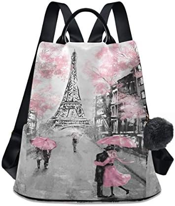 Alaza Paris Eiffelov toranj par ružičasti cvjetni ruksak torbica sa podesivim trakama