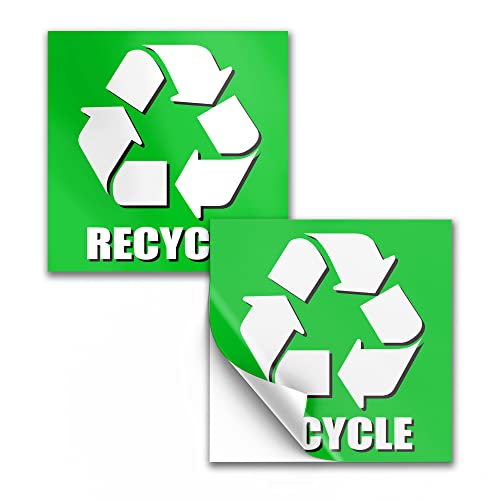 2 naljepnice za recikliranje za kantu za smeće-4 x 4 vinilne naljepnice - naljepnica za upravljanje otpadom