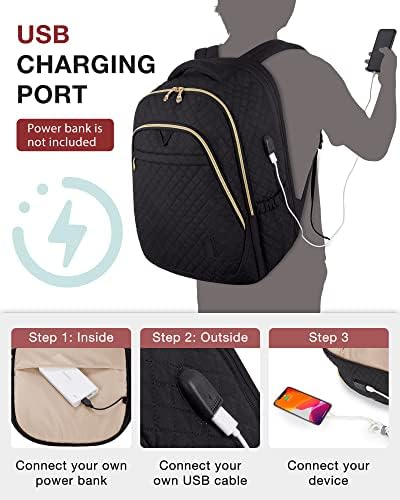 BAGSMART putni ruksak za Laptop žene 17.3 inčni ranac za računar sa USB priključkom za punjenje College