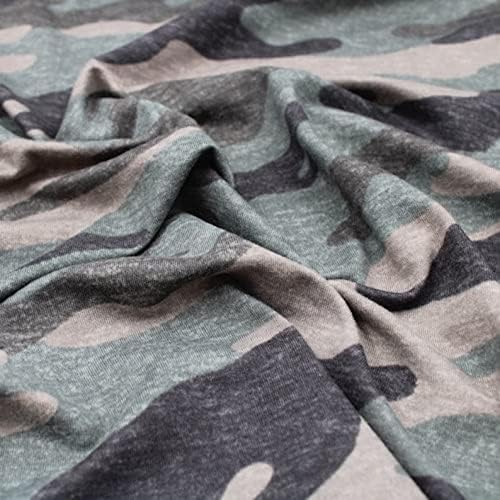 Vojska zeleni ugalj kamuflažni uzorak štampana dvostrana brušena dty rastezljiva tkanina
