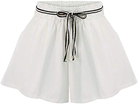 Andongnywell ženske plus Size Casual visoke elastične struka vezice široke noge Flowy Culottes šorc pantalone