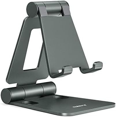 Nulaxy mobitel stoje za stol, potpuno sklopivi podesivi priključni nosač za radne površine Kompatibilan sa telefonom 13 12 11 Pro XS XR x 8 iPad Mini Nintendo prekidači za prebacivanje svih telefona - siva