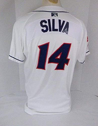 2019 Lakewood Blueclaws Manuel Silva 14 Igra Polovni bijeli dres DPM Patch DP4911 - Igra Polovni MLB dresovi