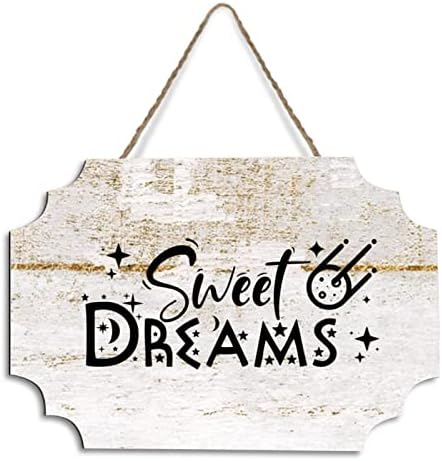 Silyheart Rustic Wood Sign, spreman za vješanje zidnog znaka zidne umjetnosti, slatki snovi Drveni znakovni