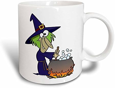 3drose Witch's Brew Halloween Cartoon Magic Transforming Mug, 11 oz, crno / bijelo