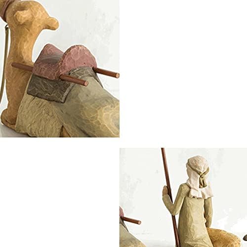 Qezodsx 4pc i stabilne životinje Nativnost Postavite figurine Skulptura za smolu za žirnice za dnevne sobe
