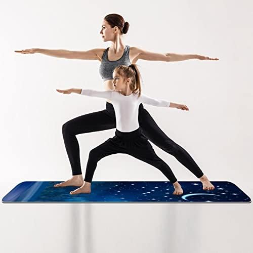 Plavo zvjezdano nebo scena Extra Thick Yoga Mat - ekološka neklizajuća Vježba & podloga za fitnes podloga za vježbanje za sve vrste joge, pilatesa i vježbi na podu 72x24in