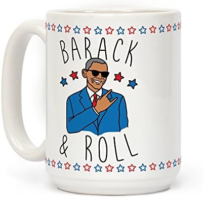 LookHUMAN Barack and Roll White keramička šolja za kafu od 15 unci