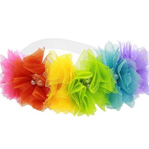 Yuanjay rainbow flower Headband Kids Infant Baby Girls Rainbow flower Hair Band Flower Headwear Hair Accessories