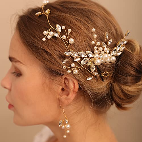 BERYUAN Bridal biser Rhinestone traka za glavu naušnica Set slatka vjenčanje Hair Accessories za žene i