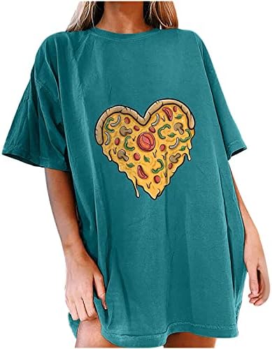 Funny Sir pizza Graphic majica, ženska, ženska prevelika skraćeno rame za kratki rukav Ljetna casual crewneck