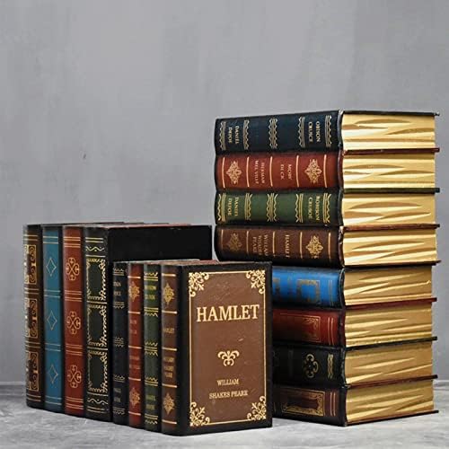 PLAZOTTA 2 paket dekorativnih kutija za knjige drveni Antikni ukrasi za knjige Vintage kutija za odlaganje