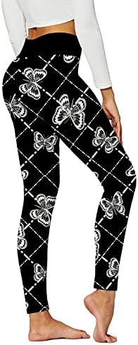 Yalfjv Yoga pantalone visokog struka sa džepovima za žene ženske plemenski stil štampane helanke visokog