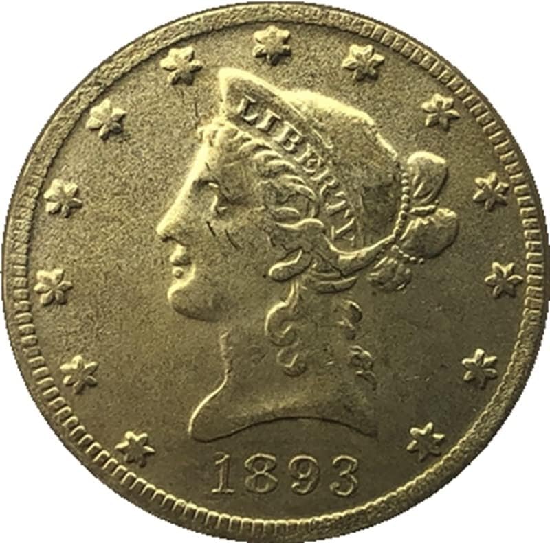 16 različitih datuma o verziji američkih 10 zlatnih kovanica mesinganskih antičkih zanata inozemnih kovanica 27mm