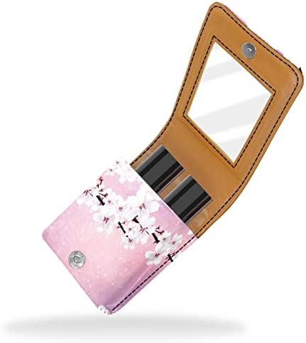 Lijep trešnje za šminku za šminku za usne za spoljnu PU kožnu malu torbu Travela kozmetička torbica sa ogledalom