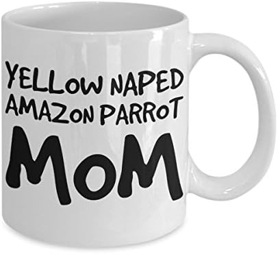 Žuta Napada Parrot MOM - Bijela 11oz keramičke čajne čajne kafe - savršeno za putovanja i poklone