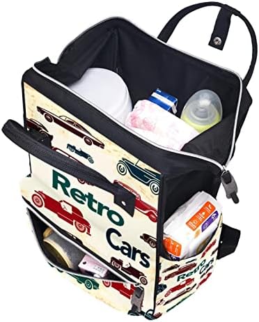 Guerotkr putnički ruksak, torba za pelene, ruksačke torbe pelene, retro šareni uzorak automobila